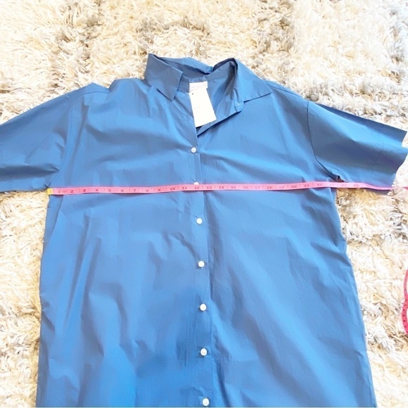 NWTs Oak + Fort | Cobalt Blue Button Down Shirt Dress Size small - Picture 10 of 12